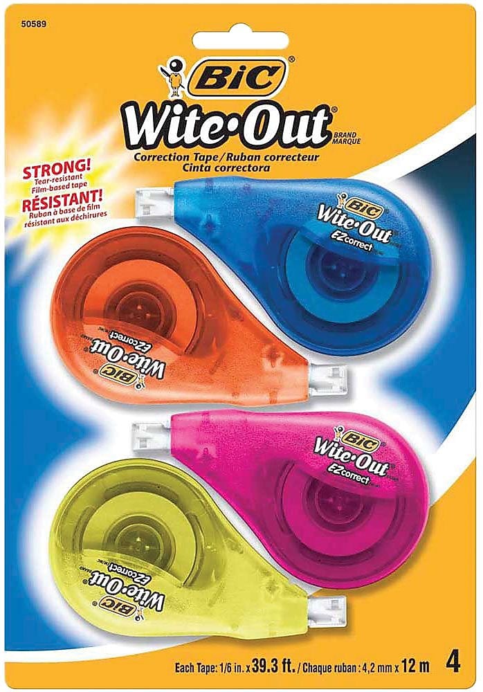 BIC Wite-Out EZ Correct Correction Tape, White, 18/Pack, 4 Packs/Carton (50589-CT)