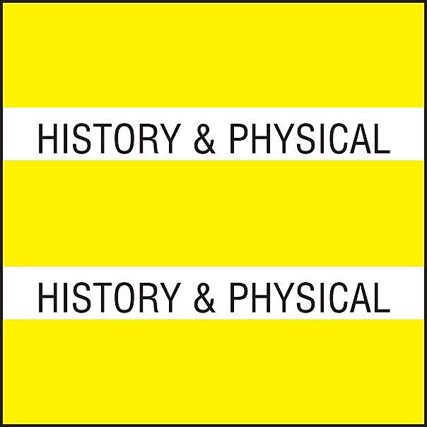 Medical Arts Press® Large Chart Divider Tabs, History & Physical, Yellow