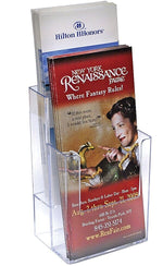Azar Brochure Holder, 4.25" x 7", Vertical, Table Top, Clear, Plastic, 2/Pack (252032)
