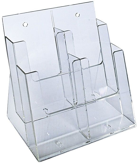Azar Brochure Holder, 9.25" x 11.25", Vertical, Table Top, Clear, Plastic (252381)