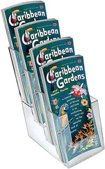 Azar Brochure Holder, 4.25" x 10", Vertical, Table Top, Clear, Plastic, 2/Pack (252388)