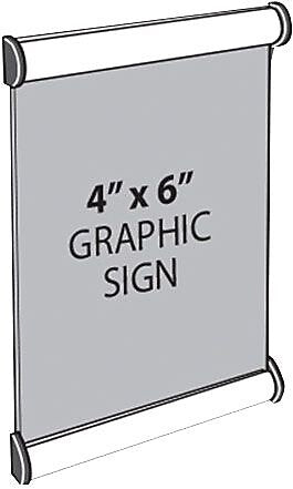 Azar Sign Holder, 4.2" x 6.39", Wall Mounted, Gray, Metal, 10/Pack (300194)