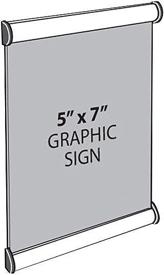 Azar Sign Holder, 5.2" x 7.39", Wall Mounted, Gray, Metal, 10/Pack (300195)