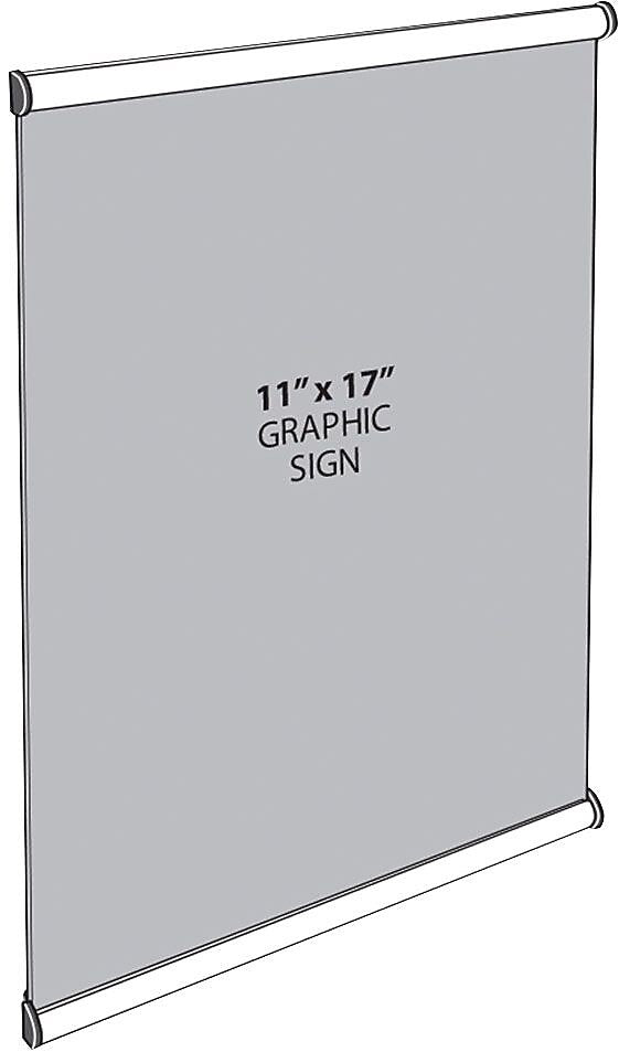 Azar Sign Holder, 8.7" x 11.39", Wall Mounted, Gray, Metal, 10/Pack (300198)