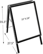 Azar Sign Holder, 23.75" x 36", Vertical, Freestanding, Black, Metal (300246)