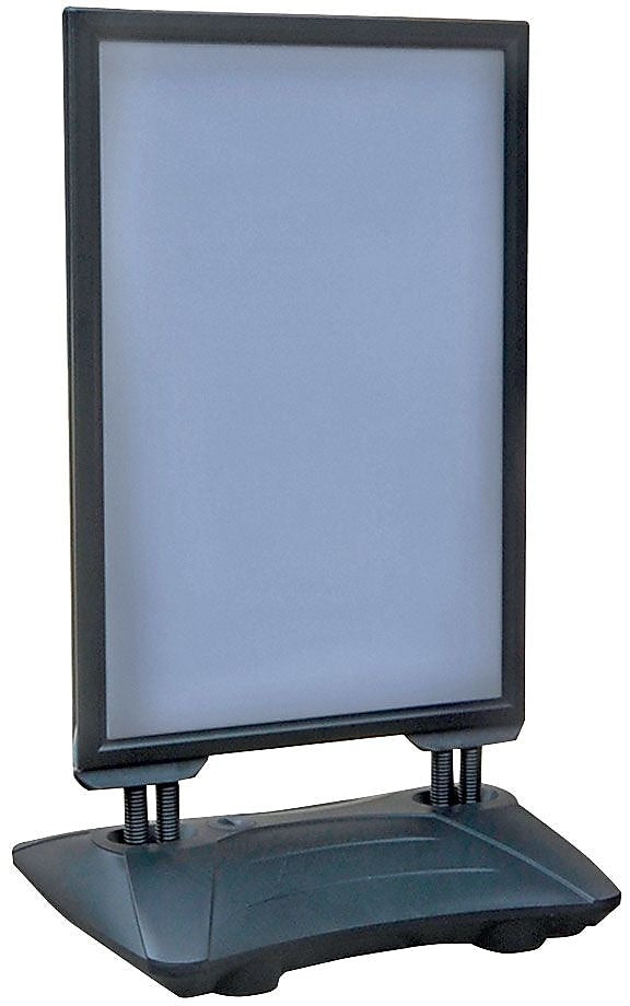 Azar Sign Holder, 26" x 43", Vertical, Freestanding, Black, Acrylic (300249)
