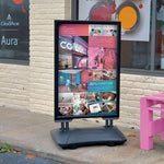 Azar Sign Holder, 26" x 43", Vertical, Freestanding, Black, Acrylic (300249)
