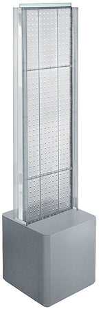 Two-Sided Pegboard Floor Display, 13.5"W x 44"H, Clear (700728-CLR)