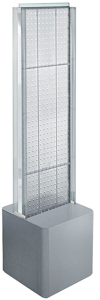Two-Sided Pegboard Floor Display, 13.5"W x 44"H, Clear (700728-CLR)