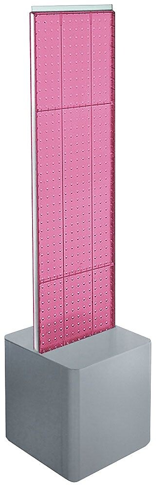 Azar Two-Sided Pegboard Floor Display, 13.5"W x 44"H, Pink (700729-PNK)