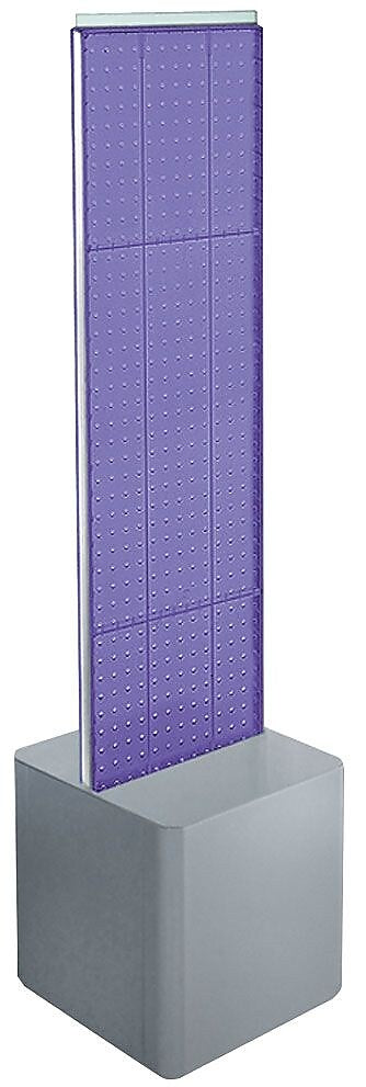 Azar Two-Sided Pegboard Floor Display, 13.5"W x 44"H, Purple (700729-PUR)