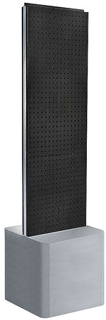 Azar Displays Two-Sided Pegboard Floor Display on Adjustable Studio Base, 16"W x 60"H, Black (700775-BLK)