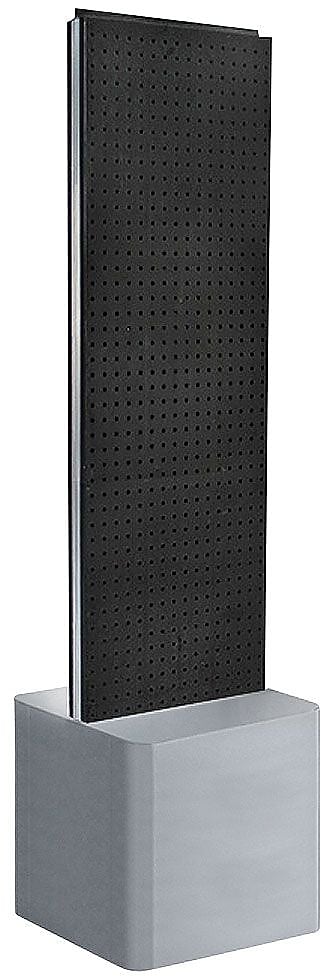Azar Displays Two-Sided Pegboard Floor Display on Adjustable Studio Base, 16"W x 60"H, Black (700775-BLK)