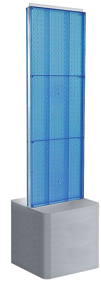 Azar Displays Two-Sided Pegboard Floor Display on Adjustable Studio Base, 16"W x 60"H, Blue (700775-BLU)