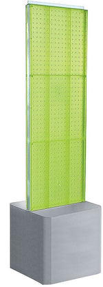 Azar Displays Two-Sided Pegboard Floor Display on Adjustable Studio Base, 16"W x 60"H, Green (700775-GRE)