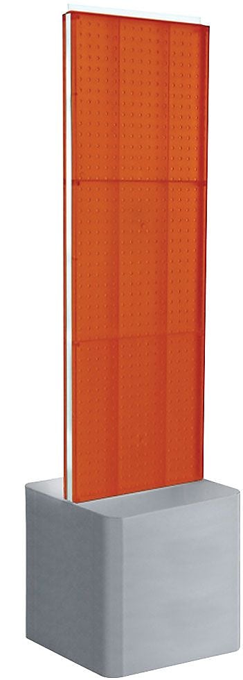 Azar Two-Sided Pegboard Floor Display on Adjustable Studio Base, 16"W x 60"H, Orange (700775-ORG)