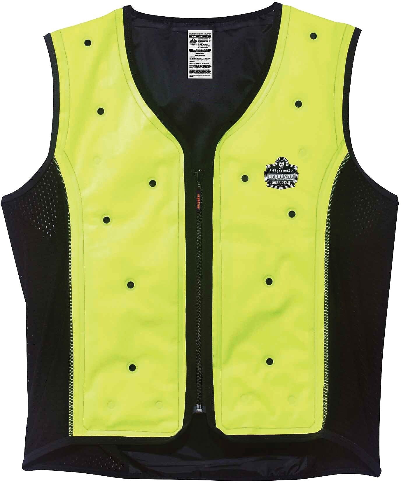 Ergodyne Chill-Its 6685 Dry Evaporative Cooling Vest, Lime, 4XL