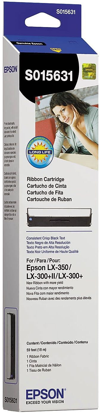 Epson LX350 Printer Ribbon, Black (S015631)