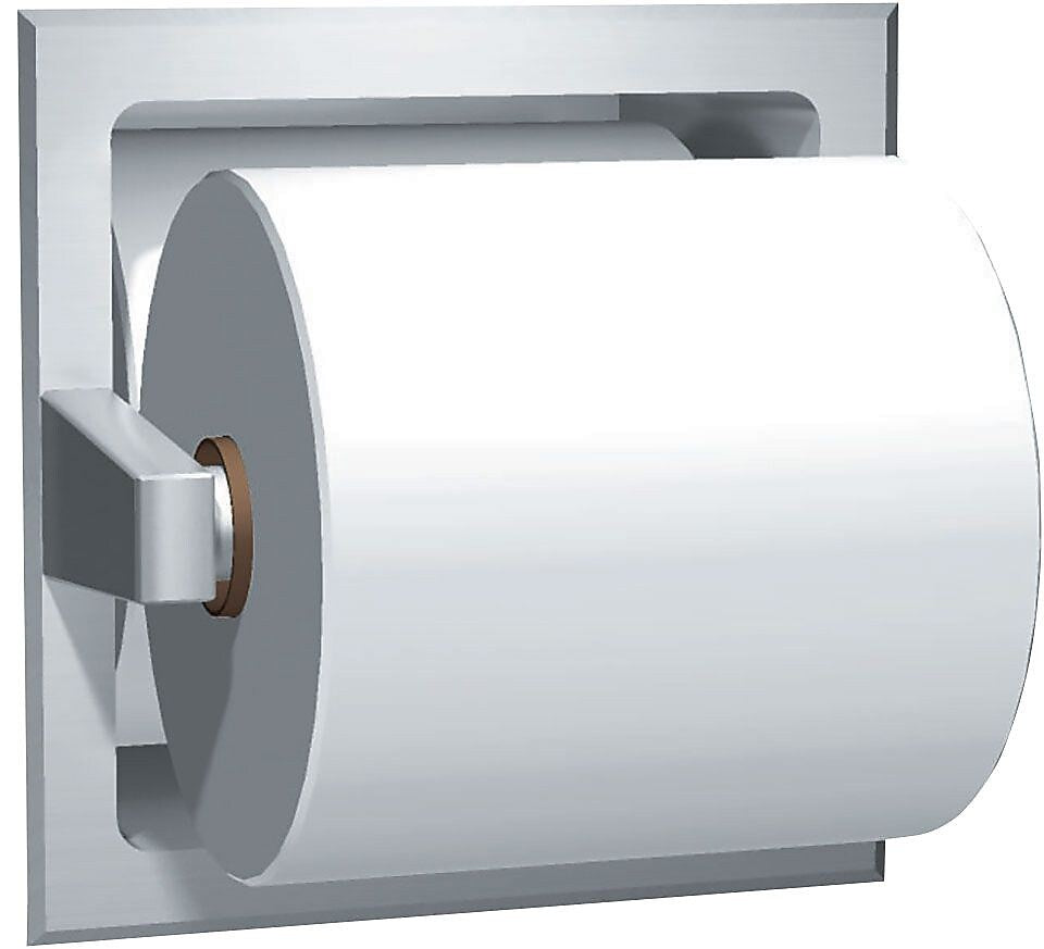 ASI® Recessed Toilet Tissue Holder, Satin Stainless Steel, 6 1/4"H x 6 1/4"L