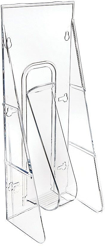 Deflect-O Stand-Tall Brochure Holder, Wall Mounted, Clear Plastic (55601)