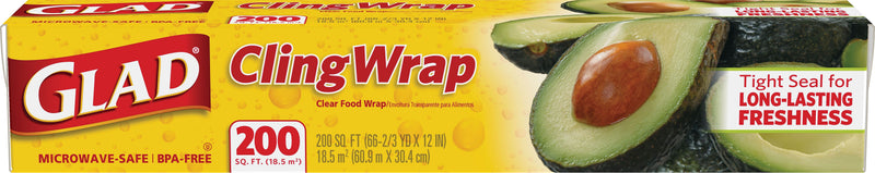 Glad® Cling Wrap, Plastic 200 Sq. Ft., 12/CS