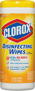 Clorox Disinfecting Wipes, Citrus Blend Scent, 35 Wipes/Container, 12/Carton (CLO01594CT)