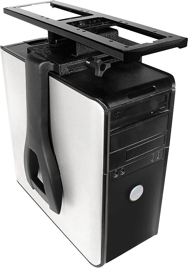Kelly Lockable CPU Holder, Black, 3 1/2" - 9 3/10"W x 12 1/2" - 22 1/2"D