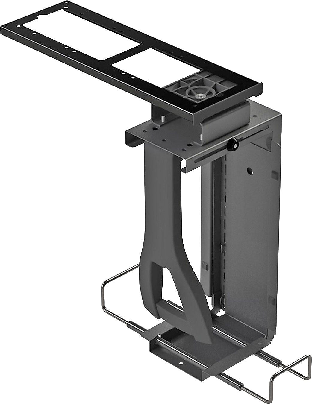 Kelly Lockable CPU Holder, Black, 3 1/2" - 9 3/10"W x 12 1/2" - 22 1/2"D