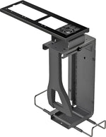 Kelly Lockable CPU Holder, Black, 3 1/2" - 9 3/10"W x 12 1/2" - 22 1/2"D