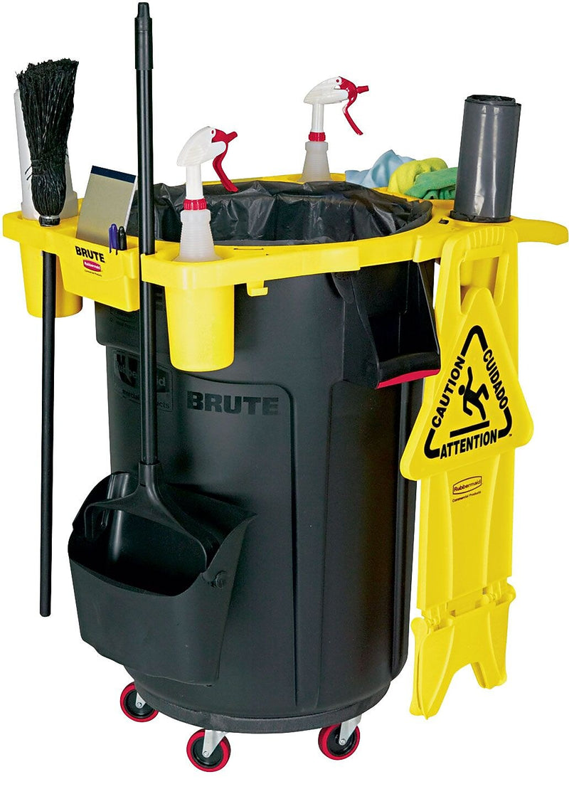 Rubbermaid Brute Trash Can Anchor Kits and Locking Kits, Yellow (FG9W8700YEL)
