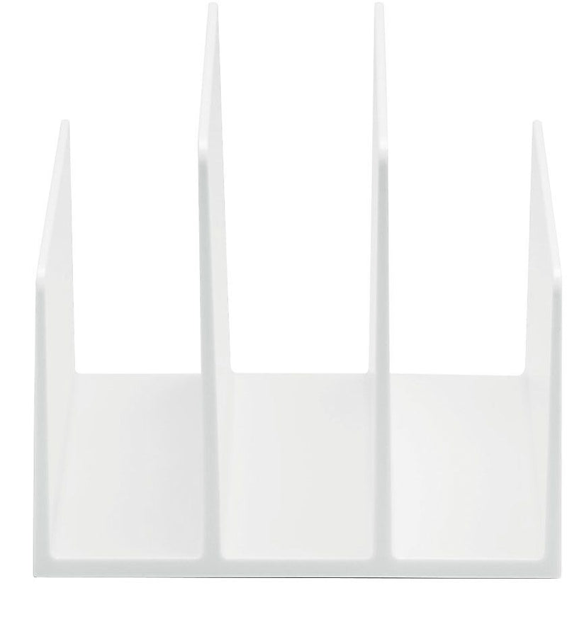 Poppin Fin 3 Compartment Plastic File Organizer, White (102742)