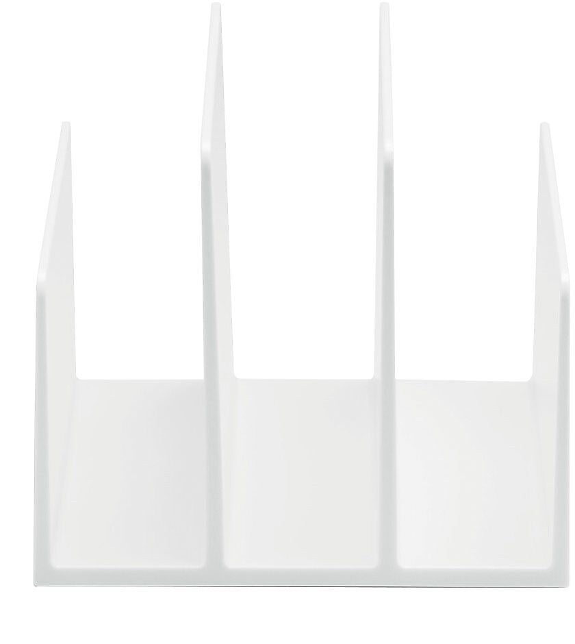 Poppin Fin 3 Compartment Plastic File Organizer, White (102742)