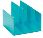 Poppin Fin 3 Compartment Plastic File Organizer, Aqua (102747)
