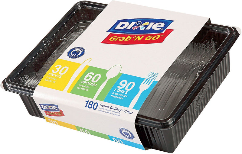 Dixie Grab'N Go Plastic Assorted Cutlery Keeper, Heavy-Weight, Clear, 180/Pack (CH0369DX7)
