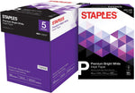 Staples Premium Inkjet & Laser Paper, 8.5" x 11", 24 lbs., Bright White, 500 Sheets/Ream, 5 Reams/Carton (733330)