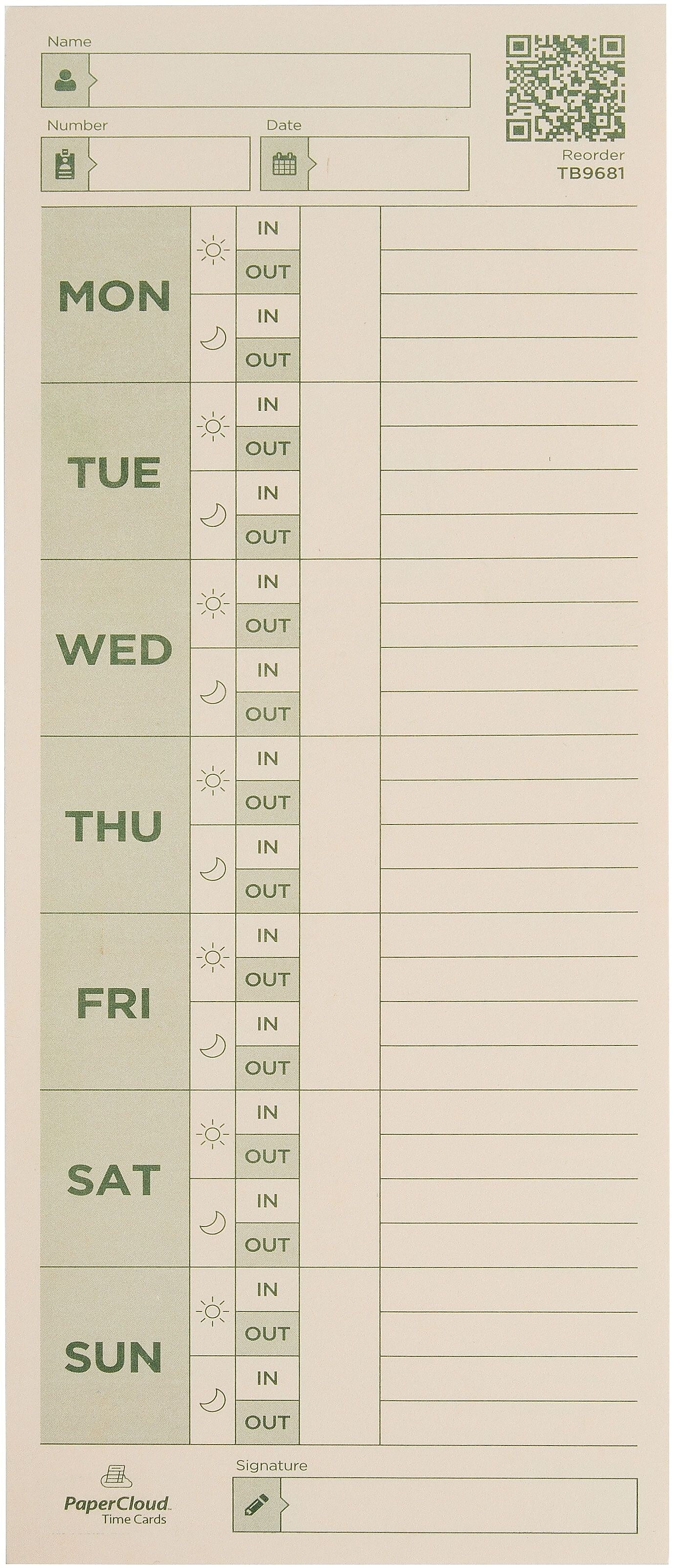 PaperCloud Weekly, Double Sided, 3 1/2 x 9, 220 pk, (TB968122)