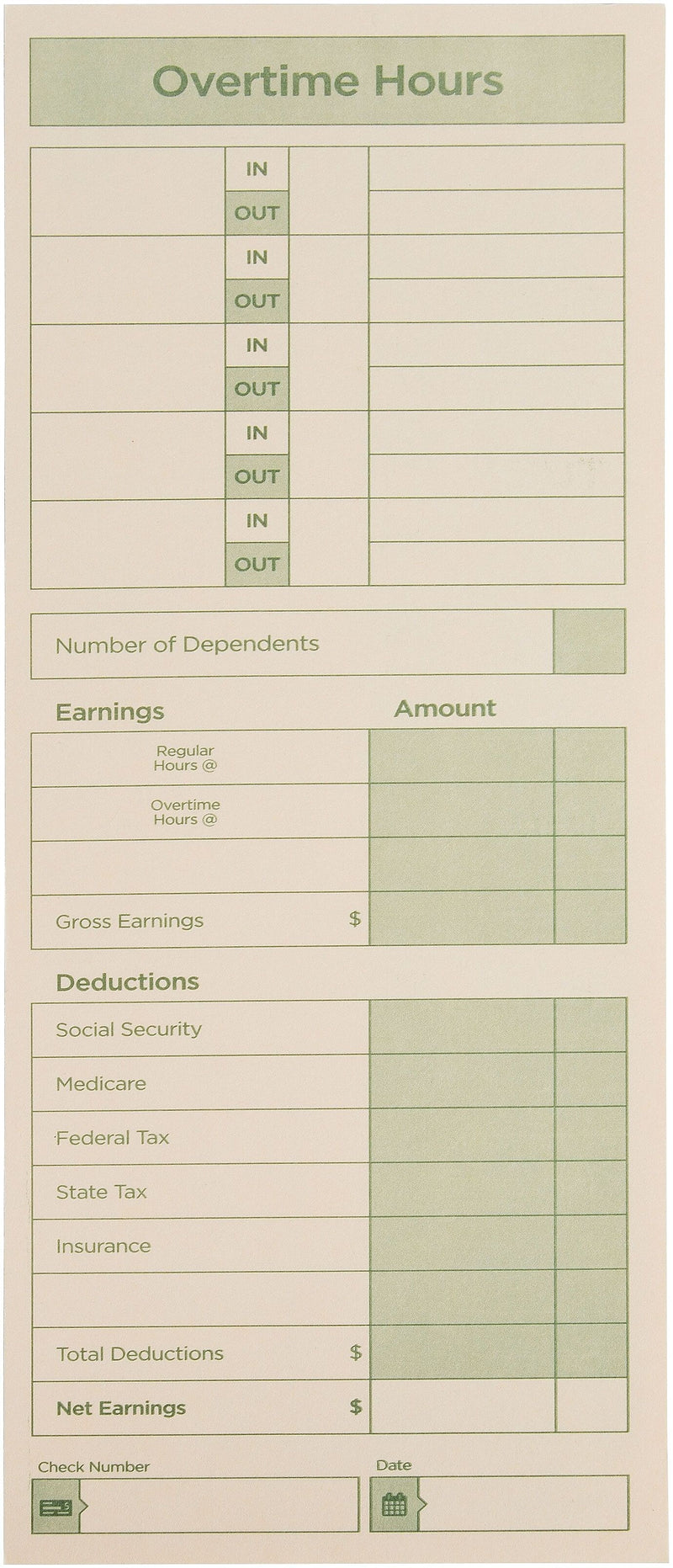 PaperCloud Weekly, Double Sided, 3 1/2 x 9, 220 pk, (TB968122)