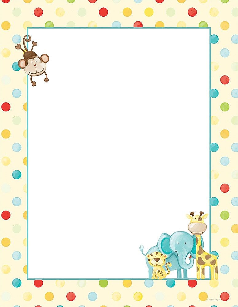 Great Papers! Baby Zoo Animals Letterhead 8.5" x 11", 80/Count (2013163)