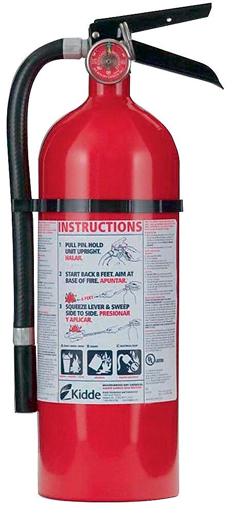 Kidde Pro Series Multi-Purpose Rechargeable 2-A, 10-B:C Dry Chemical Fire Extinguisher, 4 lbs. (21005779)