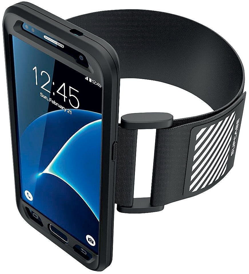 SUPCASE Easy Fitting Sport Armband and Flexible Case Combo for Samsung Galaxy S7 - Black