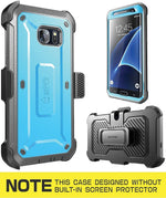 SUPCASE Unicorn Beetle Series Pro Fullbody Protection Case with Screen Protector & Holster for Samsung Galaxy S7 Edge, Blue