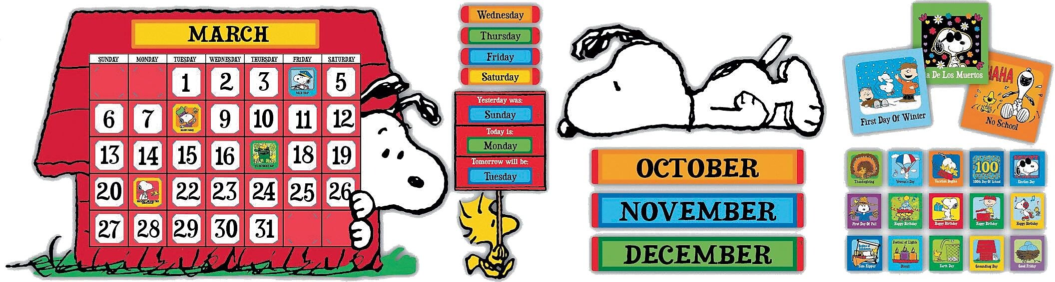 Eureka Peanuts Calendar Bulletin Board Set, 110 pieces (EU-847152)