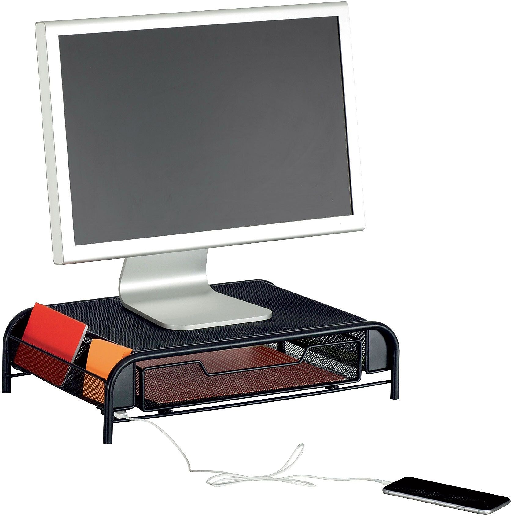 Safco Onyx Powered Monitor Stand, Black (3230BL)
