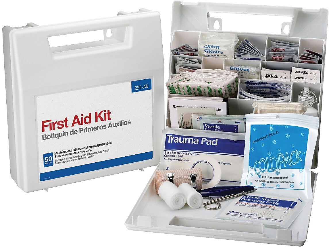 First Aid Only Plastic First Aid Kit, 50 People, 196 Pieces (225-AN)