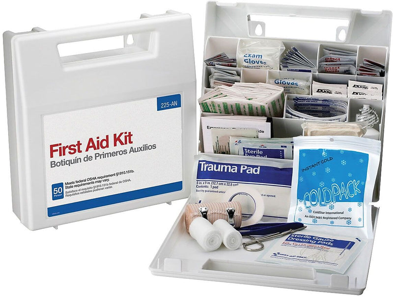 First Aid Only Plastic First Aid Kit, 50 People, 196 Pieces (225-AN)