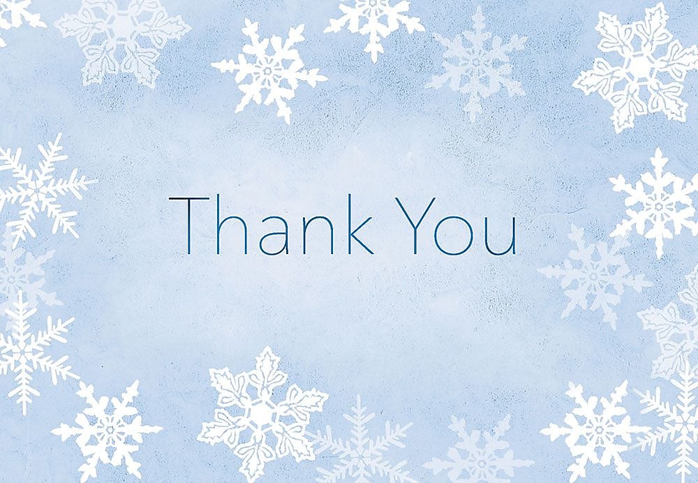 Great Papers! Merry Snowflake Thank You Note Card, 4.875" x 3.375", 50 note cards and 50 envelopes