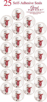 Great Papers! 1" Snowman with Red Scarf Seals, 25/Count (2015106)