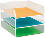 Safco Onyx Triple Tray Mesh Desk Organizer, White (3271WH)