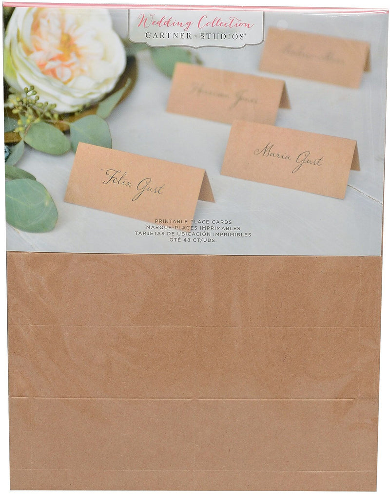 Gartner Studios Kraft Printable Placecards, 8-1/2" x 11", 48 Count