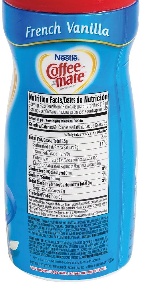 Coffee mate French Vanilla Powdered Creamer, 11 oz., 12/Carton (NES35775CT)
